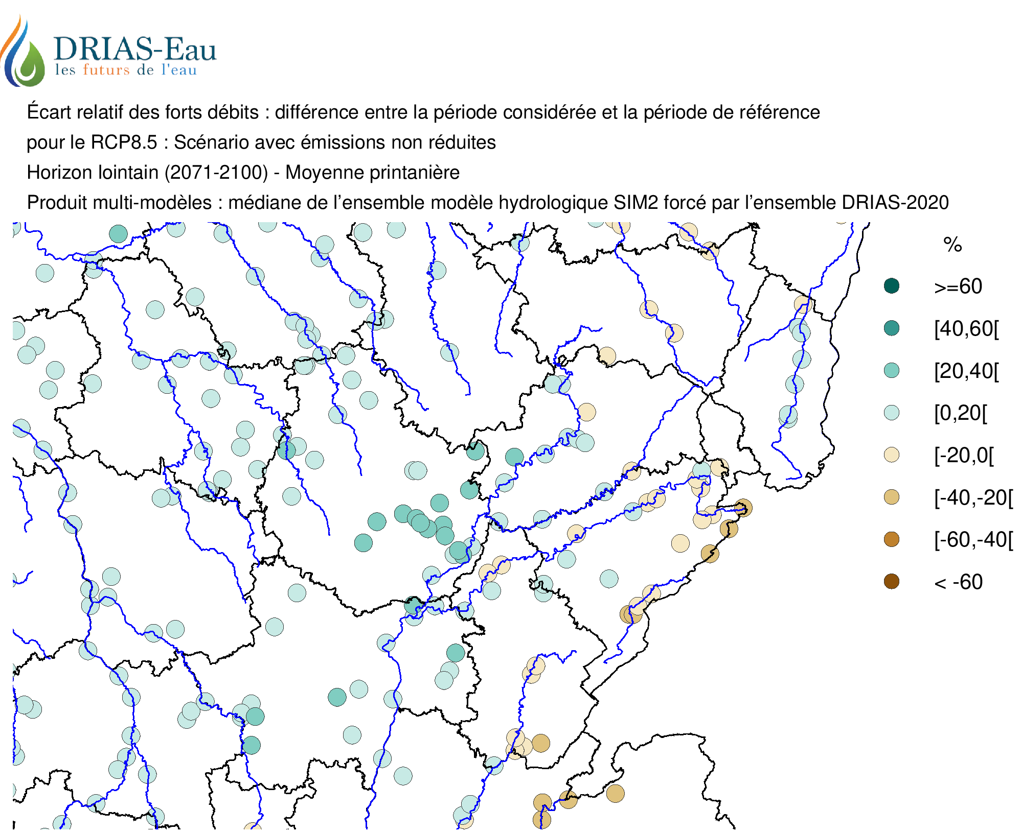 Evolution débit changement climatique BFC