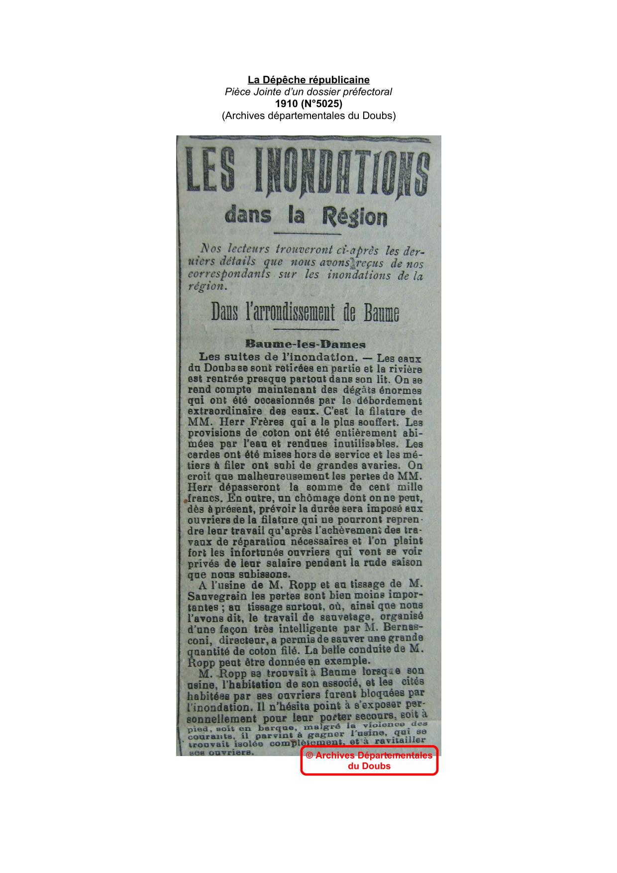 La Dépêche républicaine – 1910