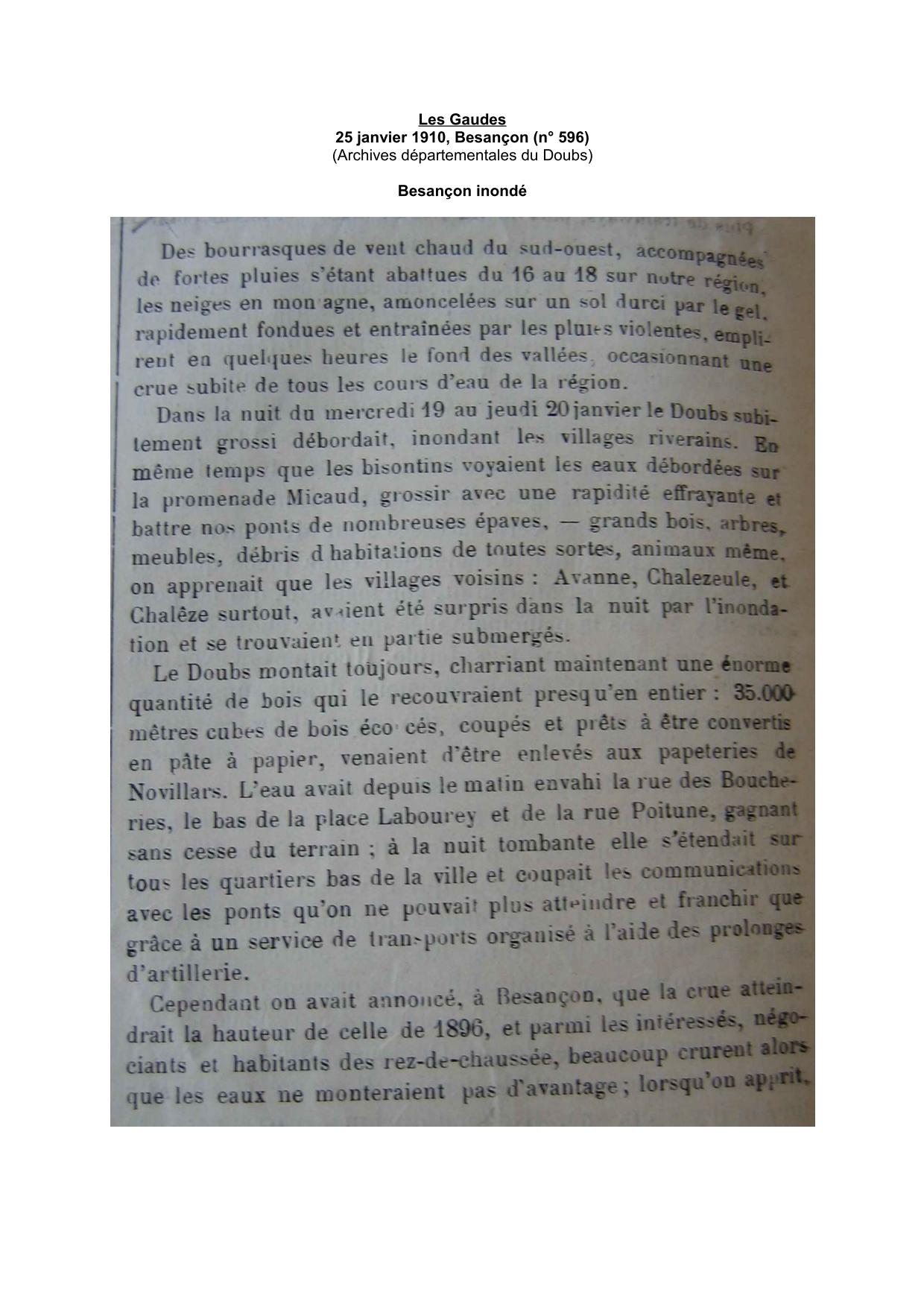 Les Gaudes - Besançon - 1910           