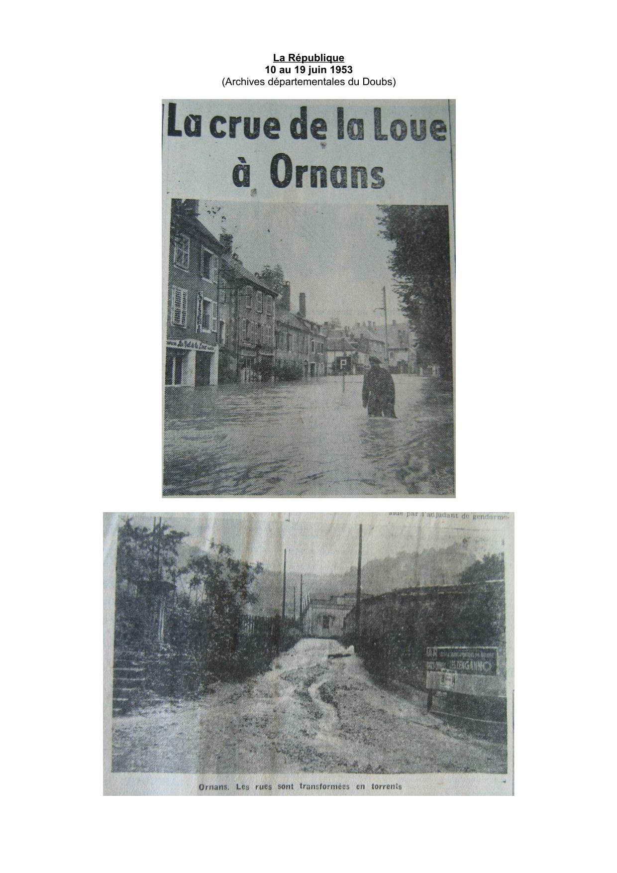 Journal - La République - 1953 – Ornans