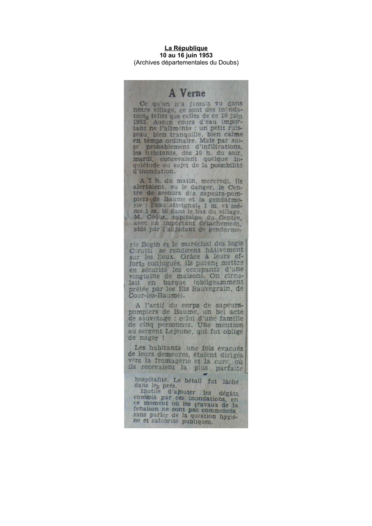 Journal - La République - 1953 – Verne