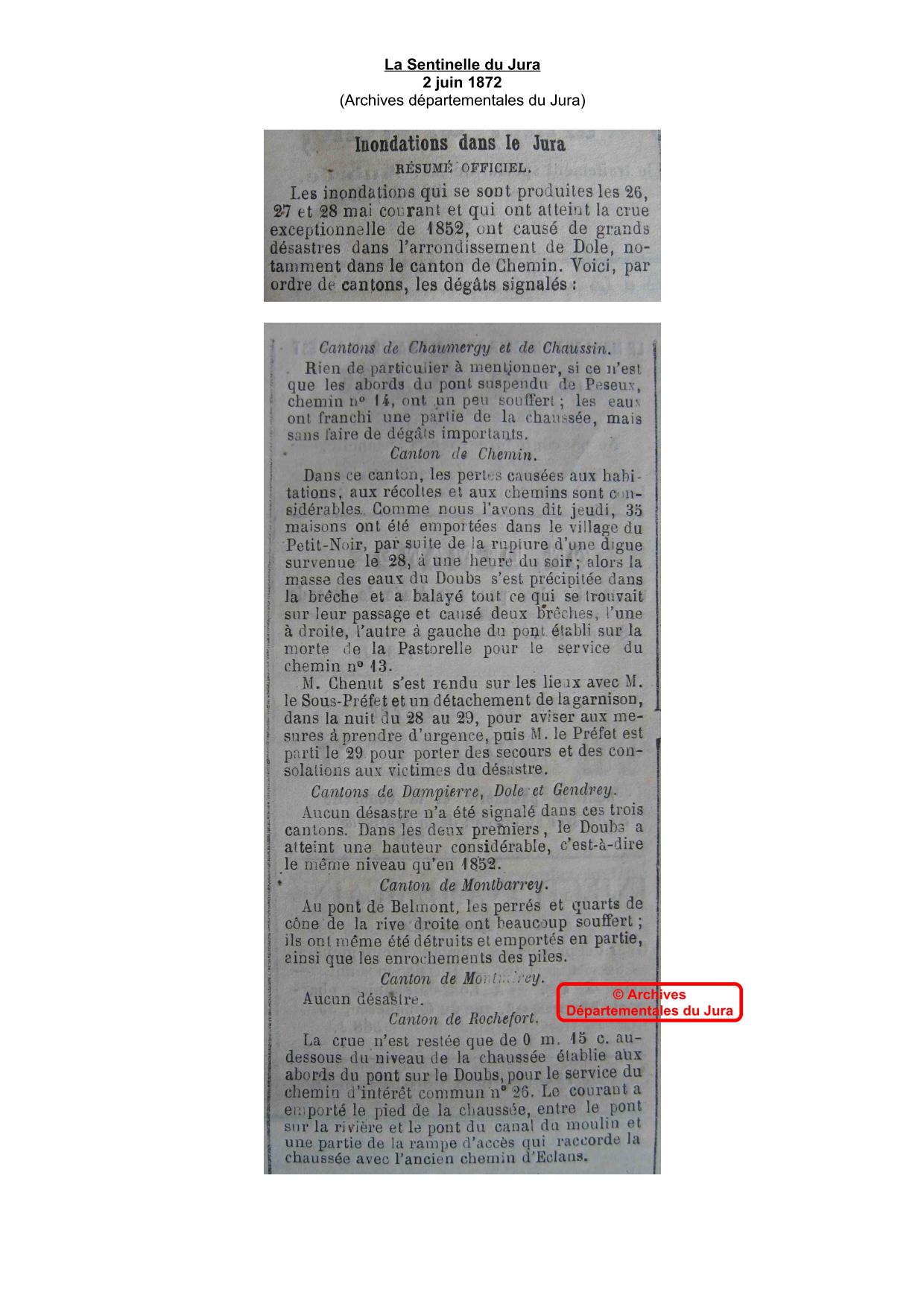 Journal - La Sentinelle du Jura - 1872 - Partie 2