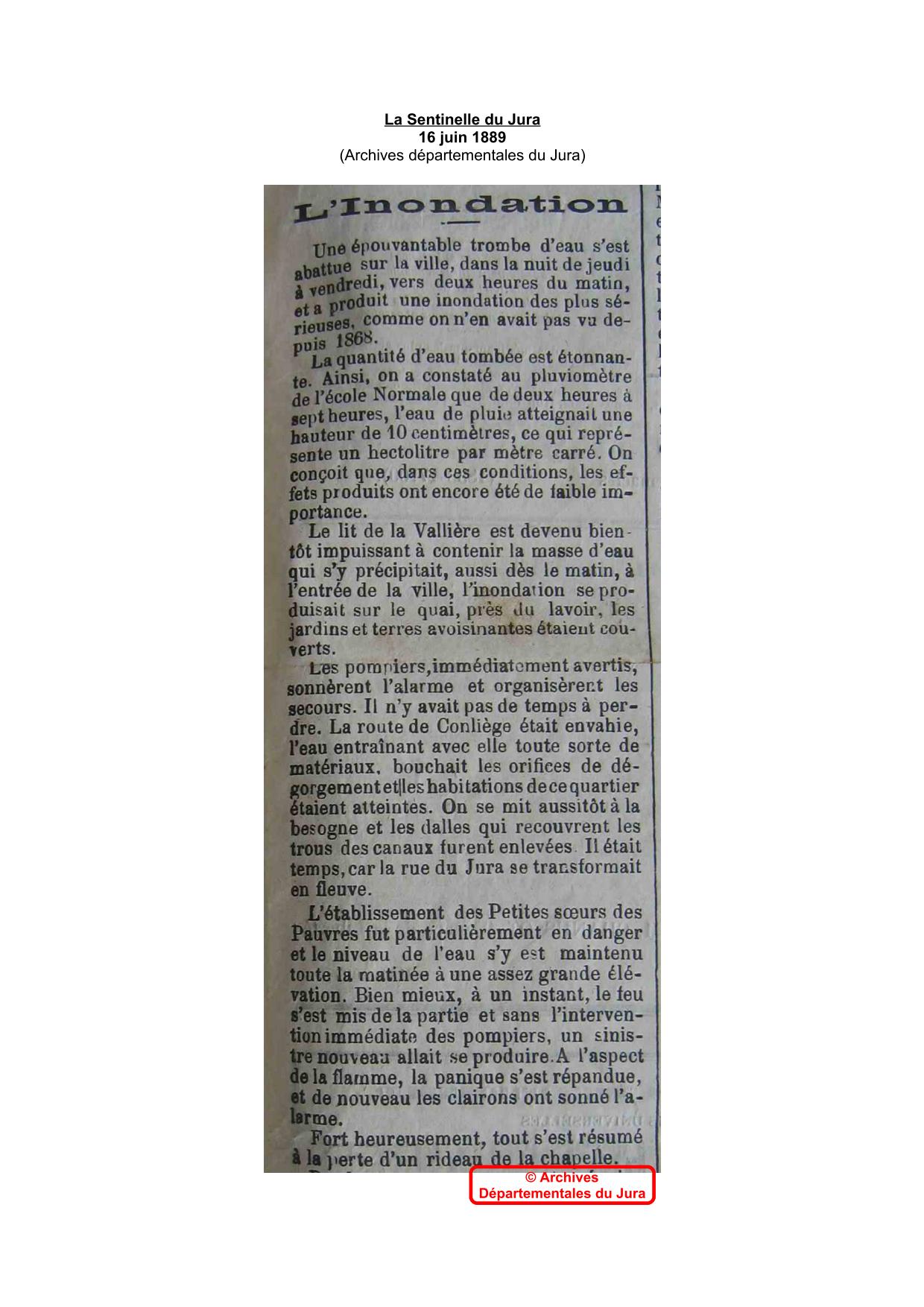 Journal - La Sentinelle du Jura - 1889 - Jura Partie 1