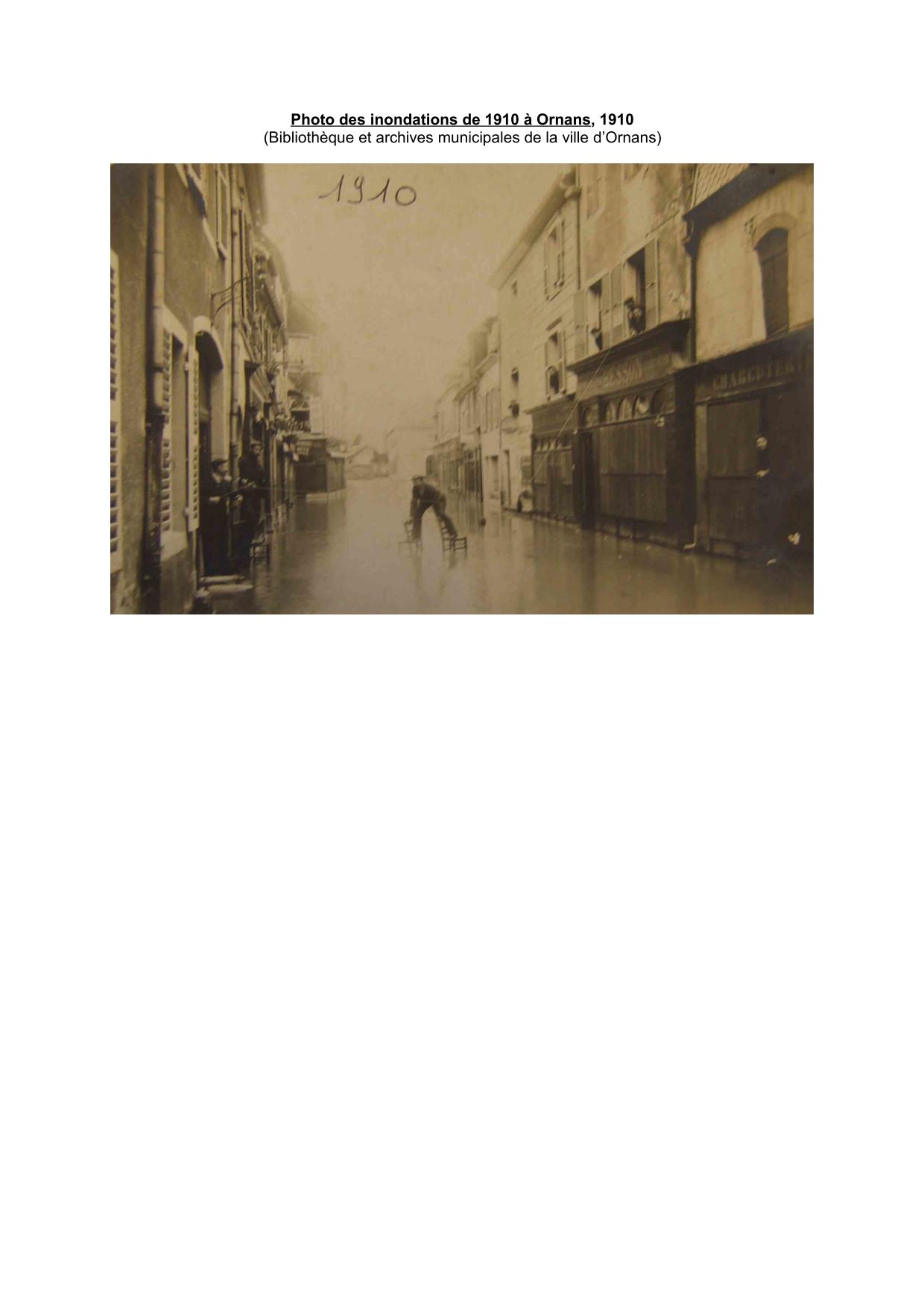 Photo des inondations de 1910 a Ornans           