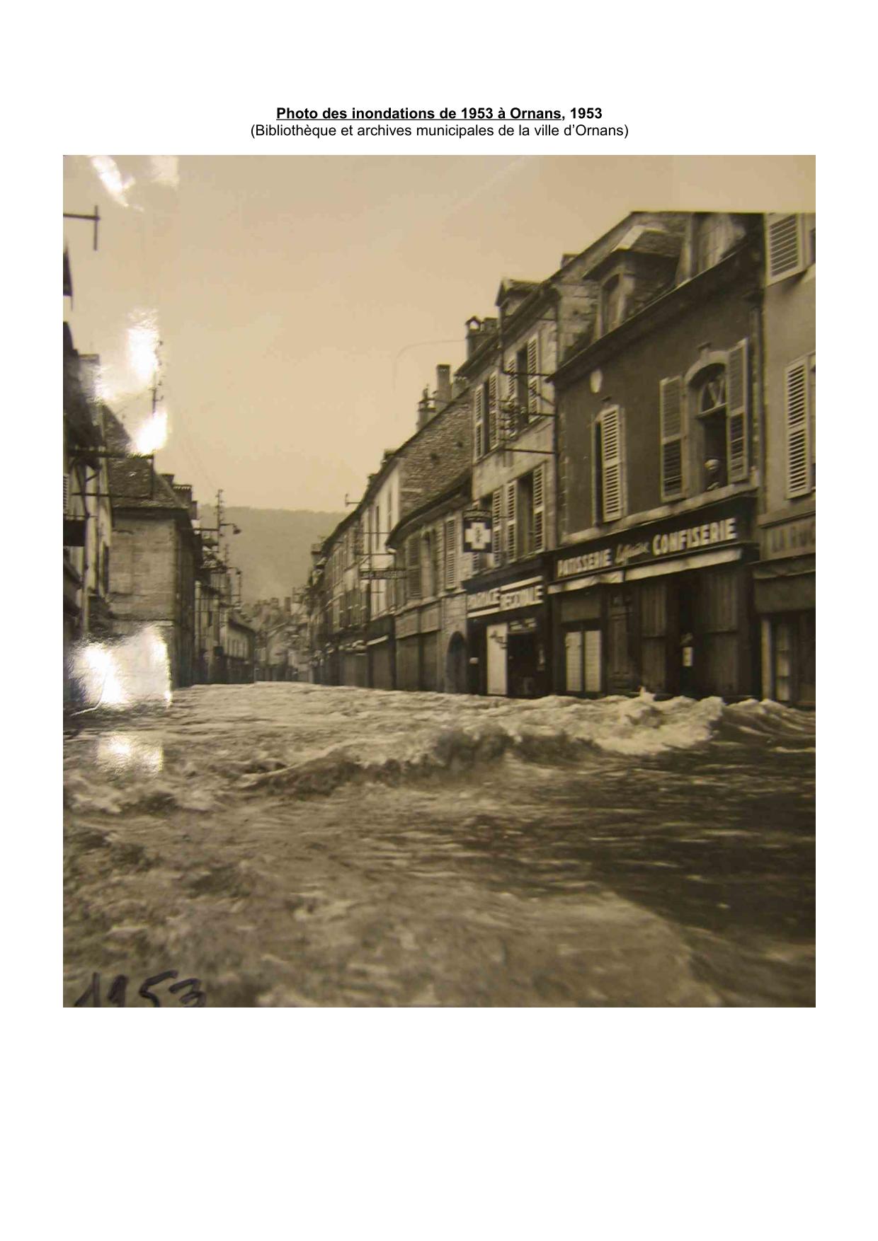 Photo des inondations de 1953 a Ornans           