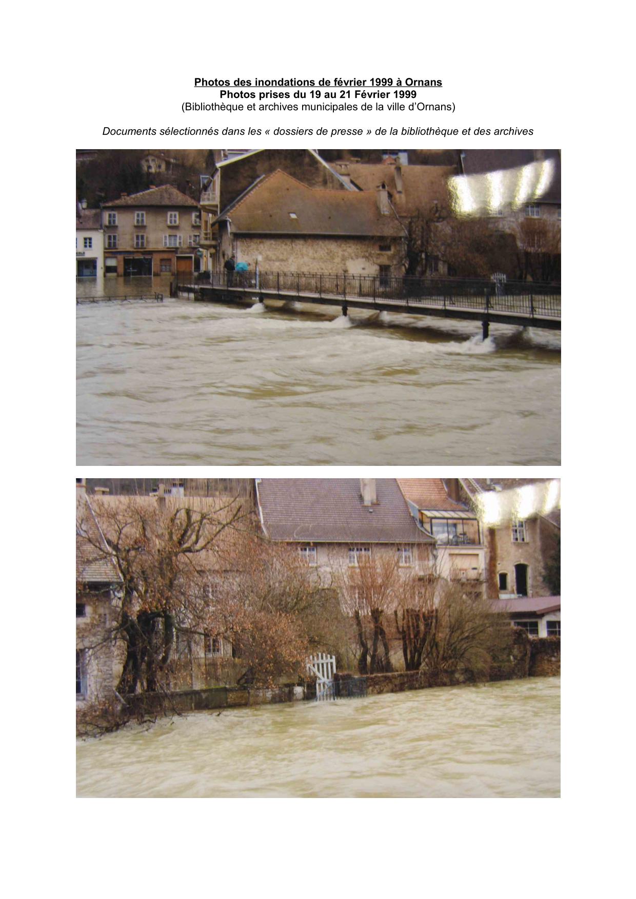 Diverses photos des inondations de février 1999 a Ornans - partie 1           