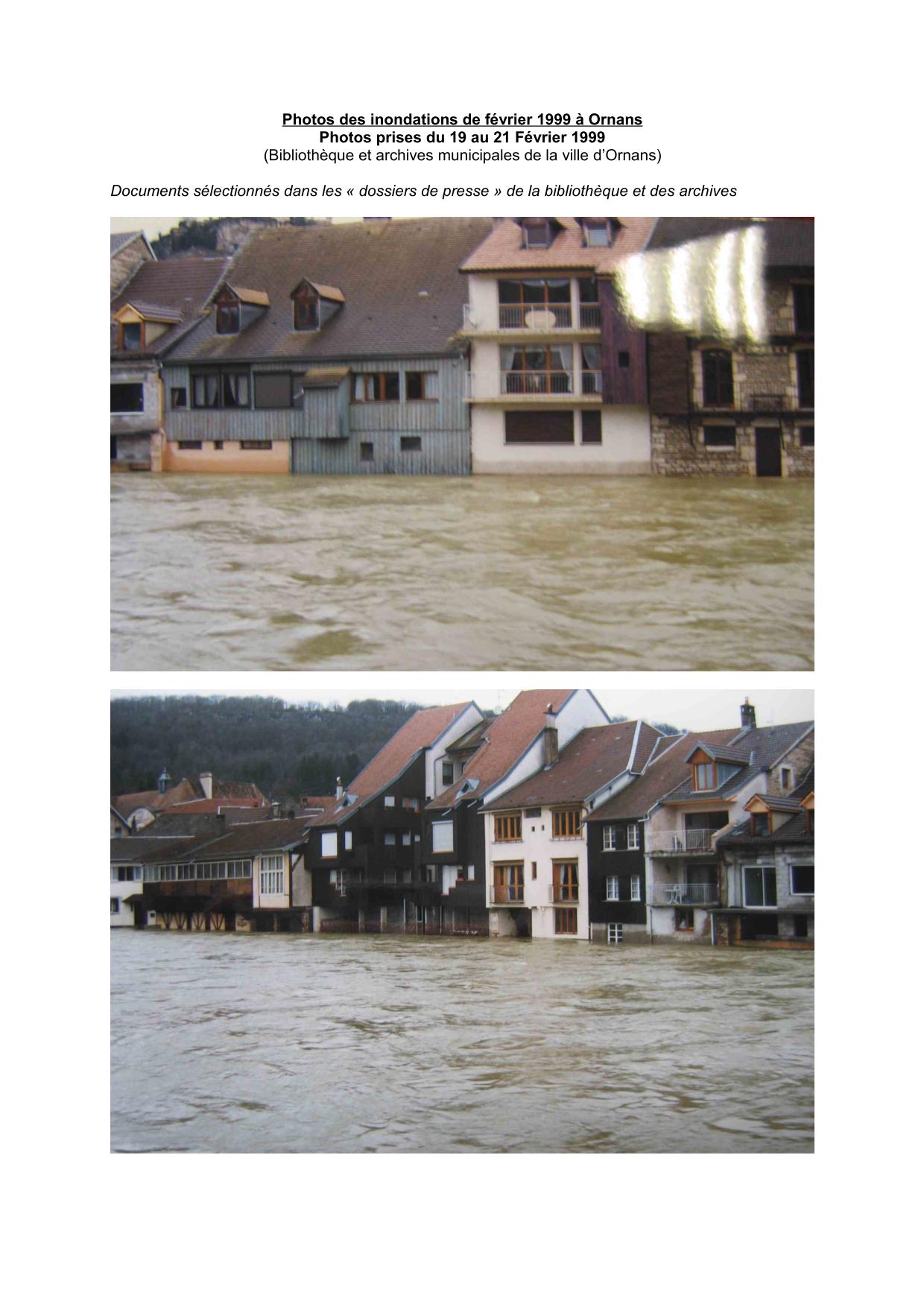 Diverses photos des inondations de février 1999 a Ornans - partie 2           