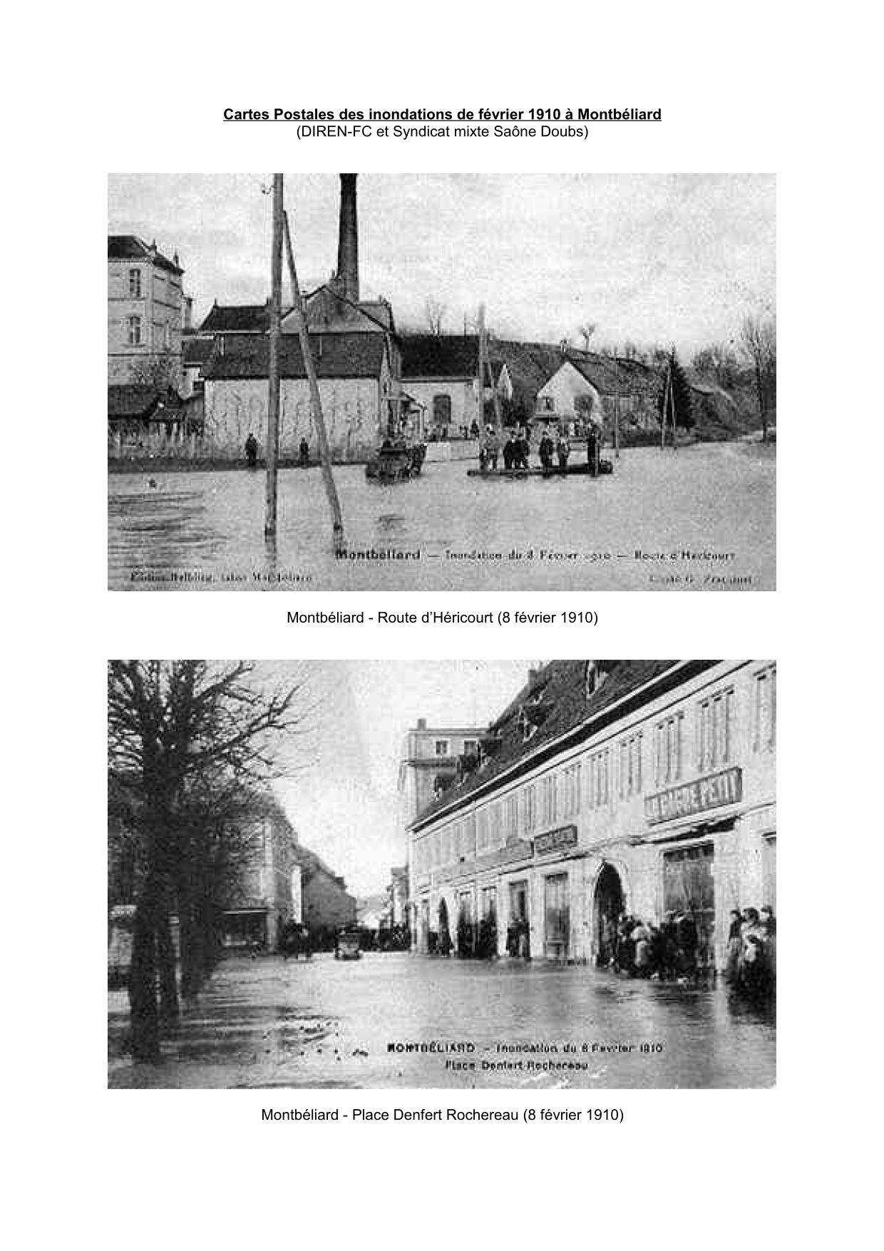 Cartes Postales des inondations de février 1910 a Montbéliard     