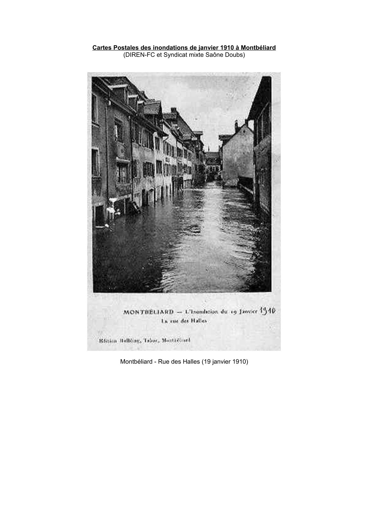 Cartes Postales des inondations de janvier 1910 a Montbéliard    