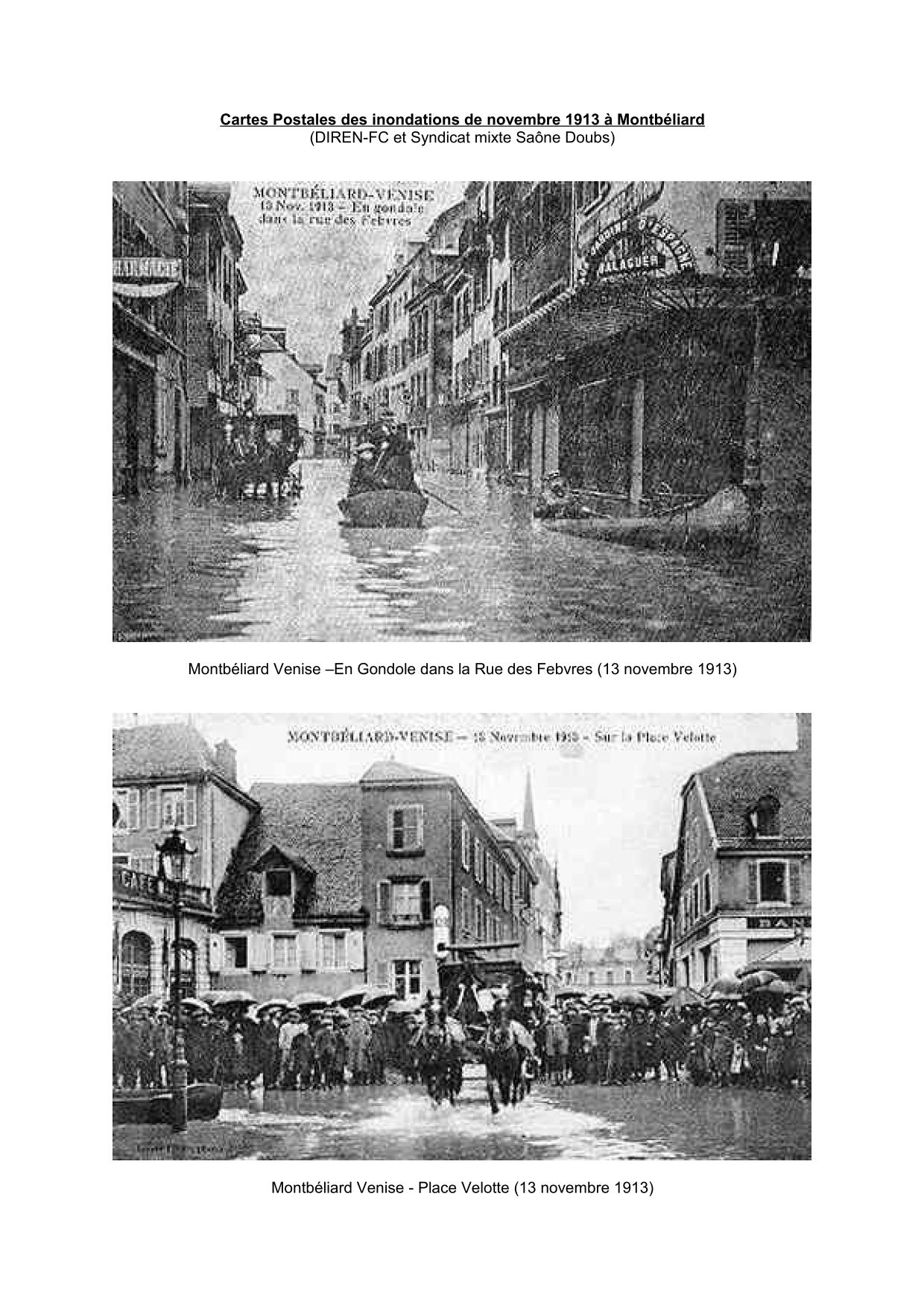 Cartes Postales des inondations de novembre 1913 a Montbéliard