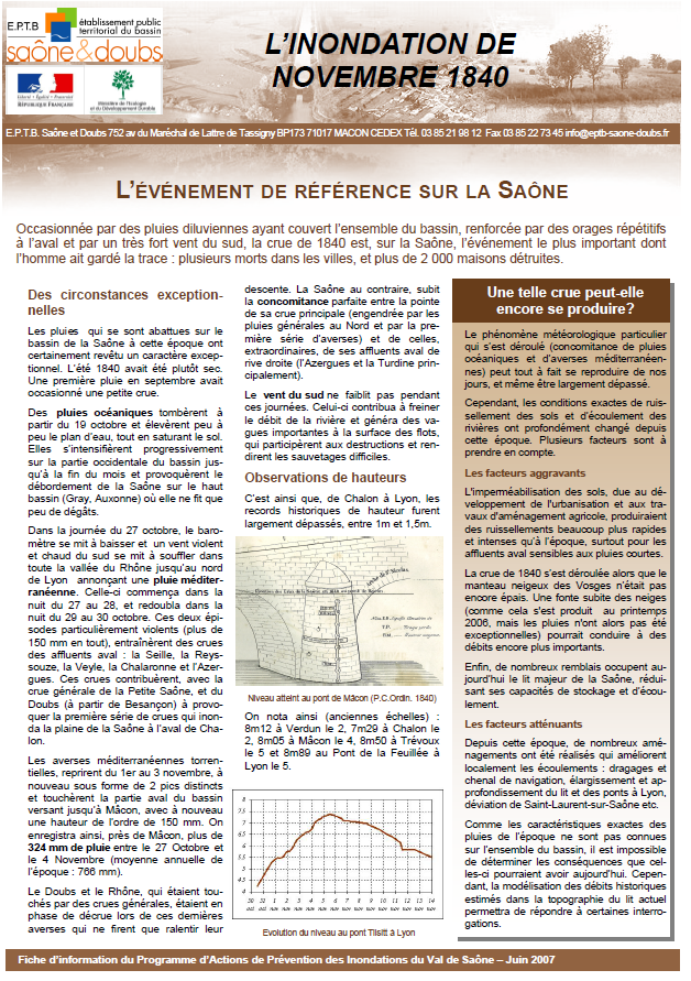 Retour sur la crue référence de la Saône.