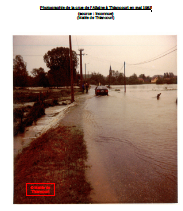 Photographie de la crue de l’Allaine à Thiancourt en mai 1983