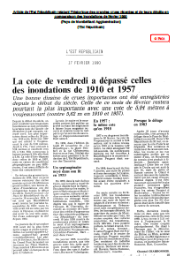 Article de l'Est Républicain relatant l'historique des grandes crues récentes et de leurs dégâts en comparaison des inondations de février 1990