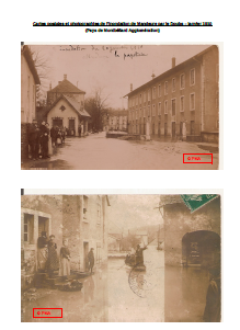 Cartes postales et photographies de l'inondation de Mandeure par le Doubs – janvier 1910