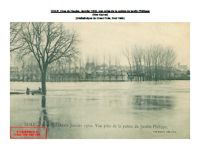 DOLE. Crue du Doubs. Janvier 1910. vue prise de la pointe du jardin Philippe