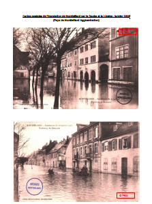 Cartes postales de l'inondation de Montbéliard par le Doubs et la Lizaine– janvier 1910