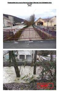 Photographie de la crue du Rupt et de l’Allan à Bart les 14 et 15 décembre 2012