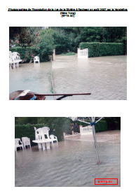 Photographies de l’inondation de la rue de la Rivière à Rechezy en août 2007 par la Vendeline