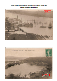 Cartes postales de l'inondation de Sainte-Suzanne par l'Allan – janvier 1910