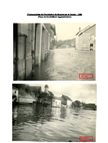 Photographies de l'inondation de Bavans par le Doubs – 1956