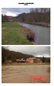 Photos de la crue de l'Allan à Courcelles le 16 janvier 2007