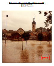 Photographies de l’inondation de Delle par l’Allaine en mai 1983