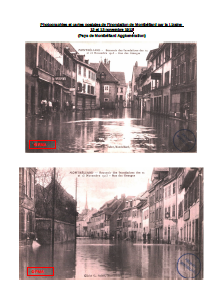 Photographies et cartes postales de l'inondation de Montbéliard par la Lizaine - 12 et 13 novembre 1913