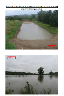 Photographies de l’inondation du chantier BR5 par la crue de l’Allan à Brognard – 9 août 2007