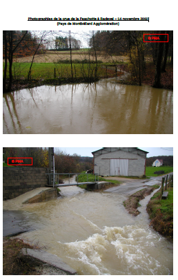 Photographies de la crue de la Feschotte à Badevel – 14 novembre 2002