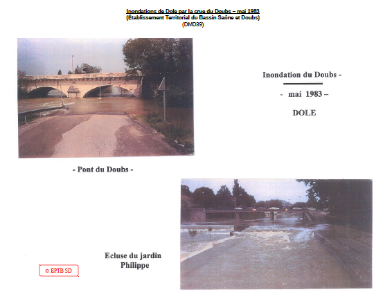 Inondations de Dole par la crue du Doubs – mai 1983