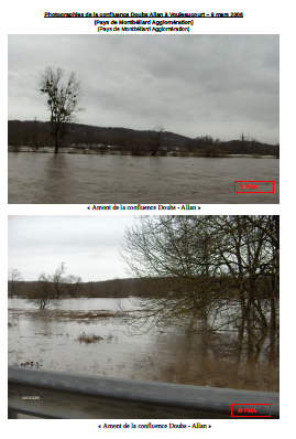 Photographies de la confluence Doubs Allan à Voujeaucourt – 9 mars 2006