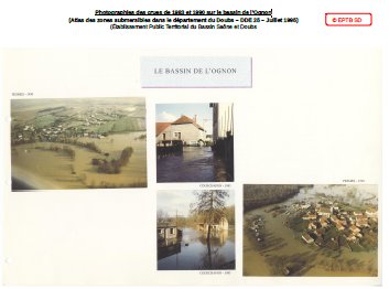 Photographies des crues de 1983 et 1990 sur le bassin de l’Ognon