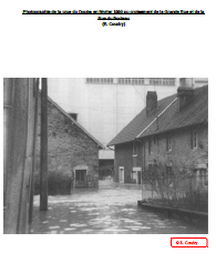 Photographie de la crue du Doubs en février 1990 au croisement de la Grande Rue et de la rue du Porteau
