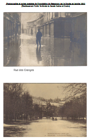 Photographie et cartes postales de l’inondation de Besançon par le Doubs en janvier 1910