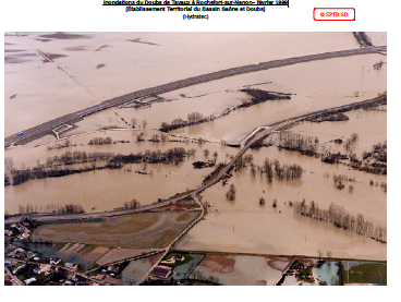 Inondations du Doubs de Tavaux à Rochefort-sur-Nenon– février 1999