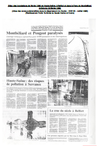 Bilan des inondations de février 1990 en Haute-Saône, à Belfort et dans le Pays de Montbéliard - Article du 16 février 1990