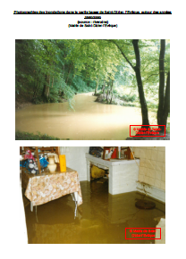 Photographies des inondations dans la partie basse de Saint-Dizier- l’Evêque, autour  des années 1980/1990
