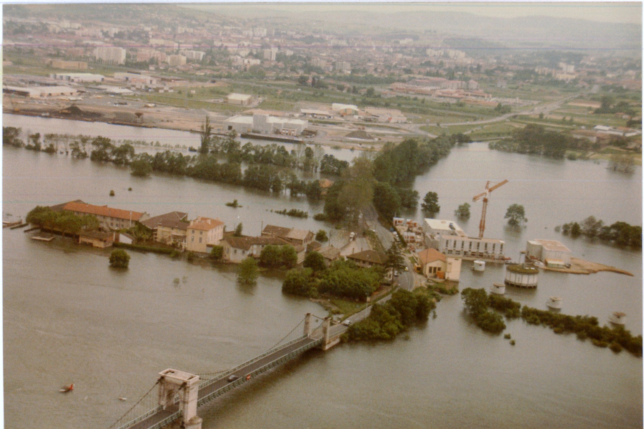 Crue de la Saône en 1983 à Villefranche-sur-Saône