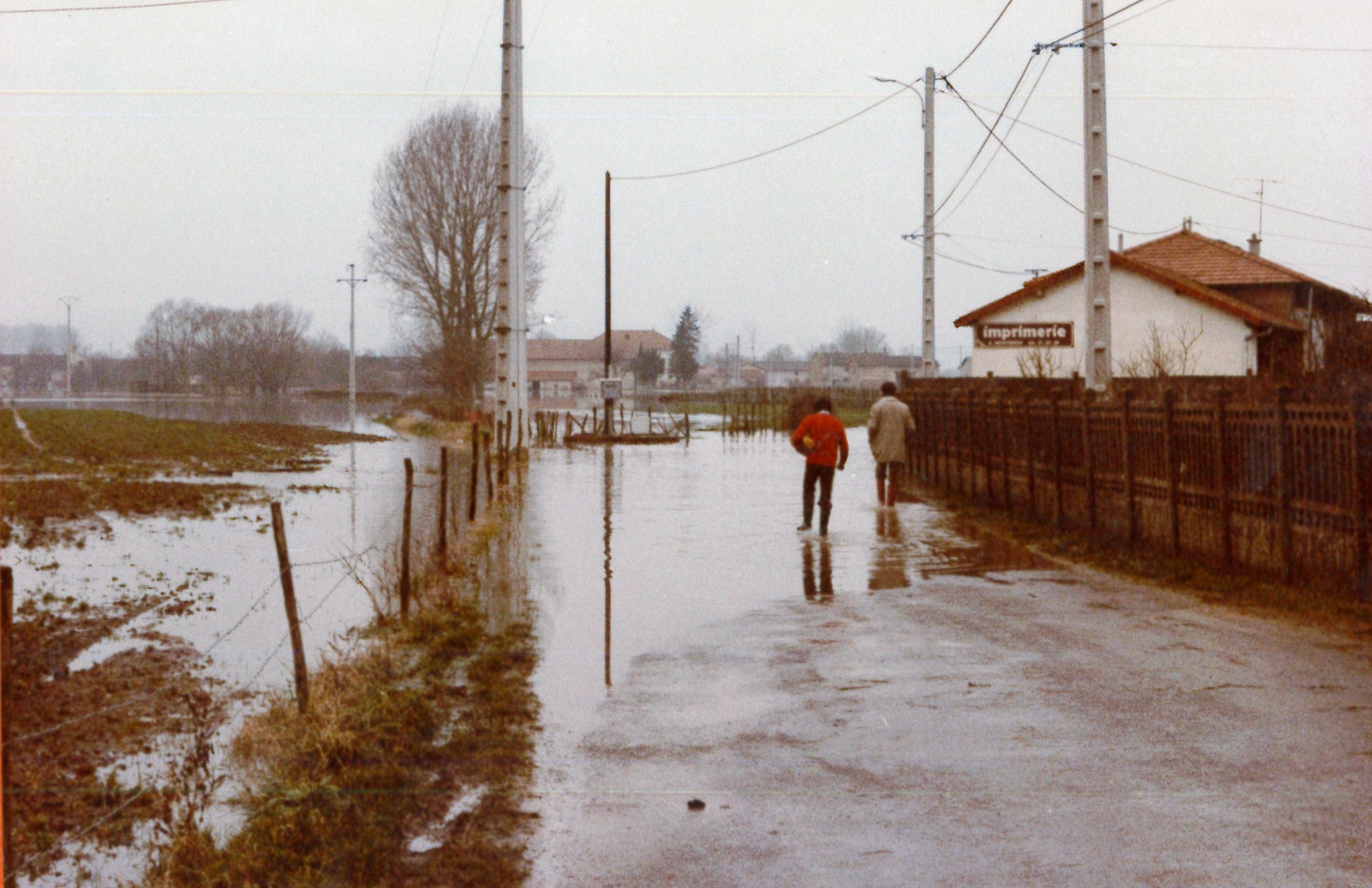 Crue de la Saône en 1981 à Feillens