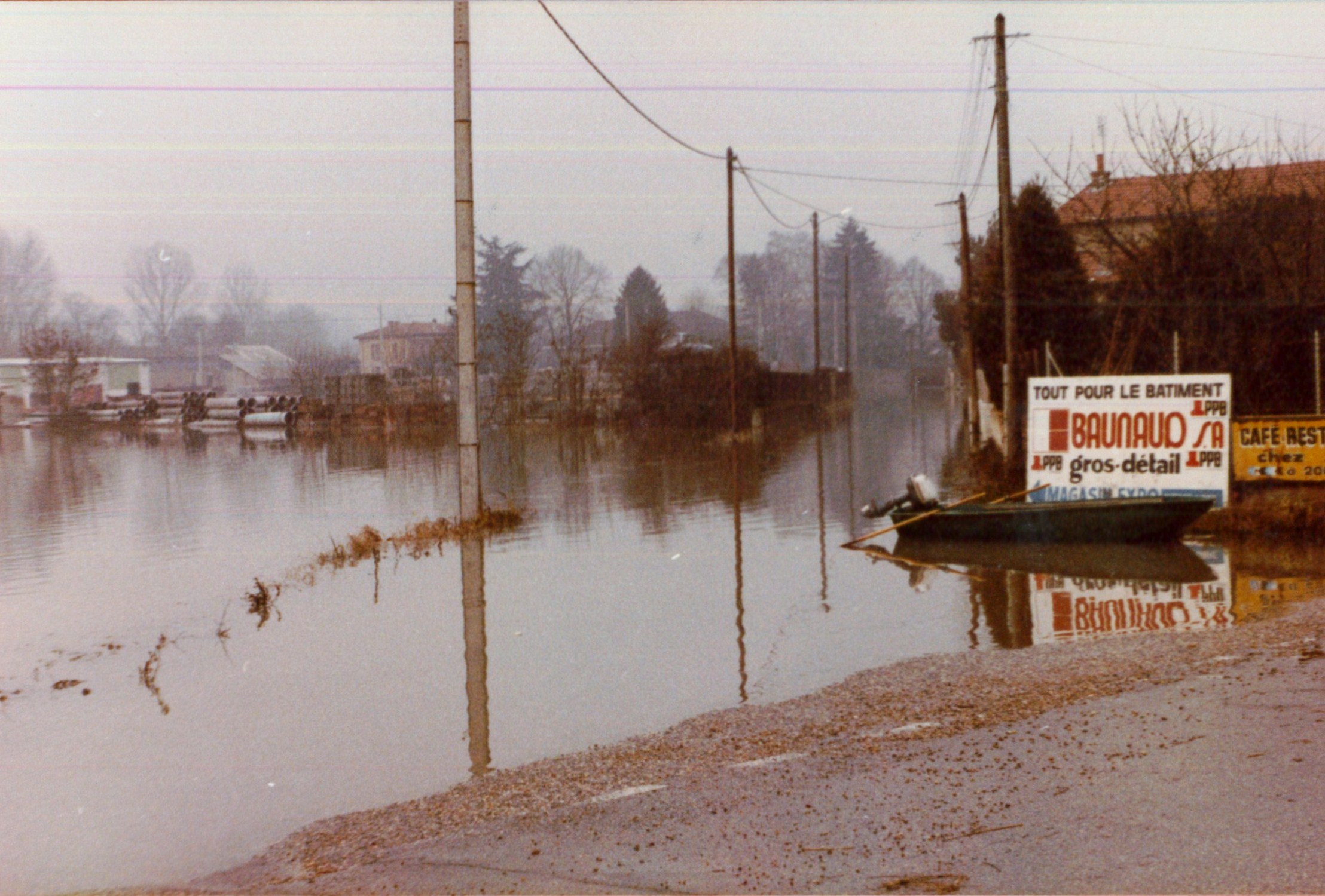 Crue de la Saône en 1981 à Parcieux