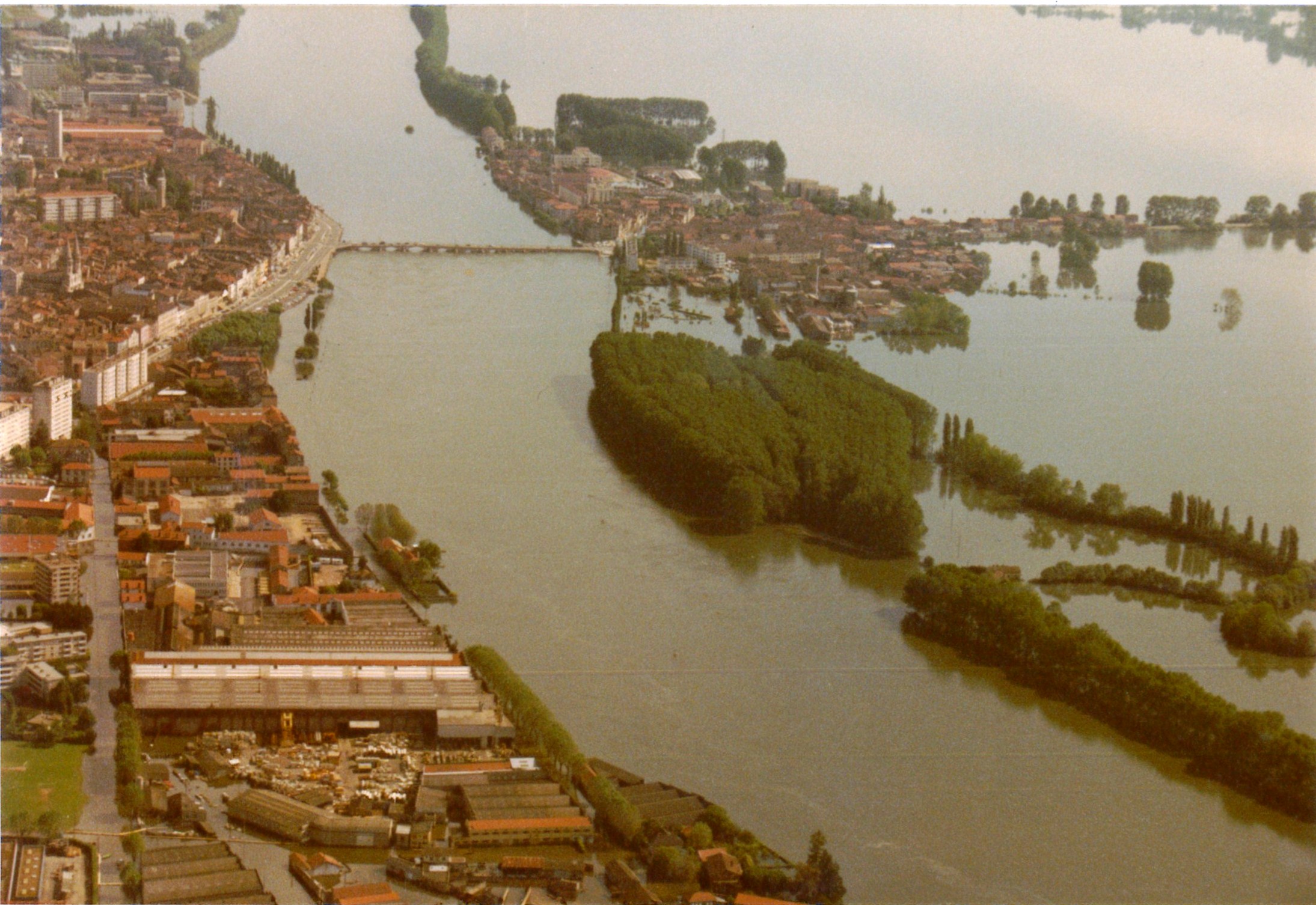 Crue de la Saône en 1983 à Mâcon