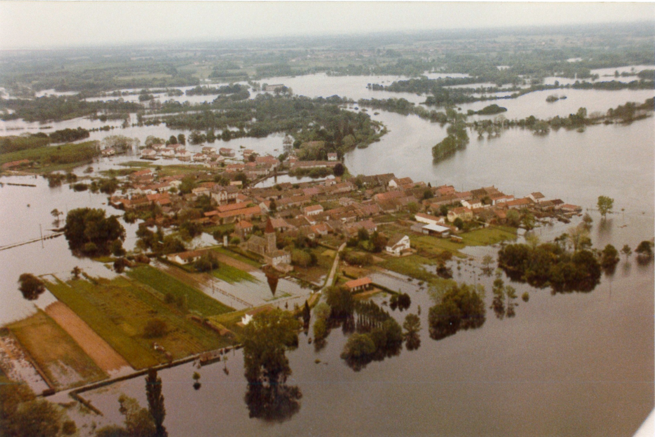 Crue de la Saône en 1983 à La Truchère