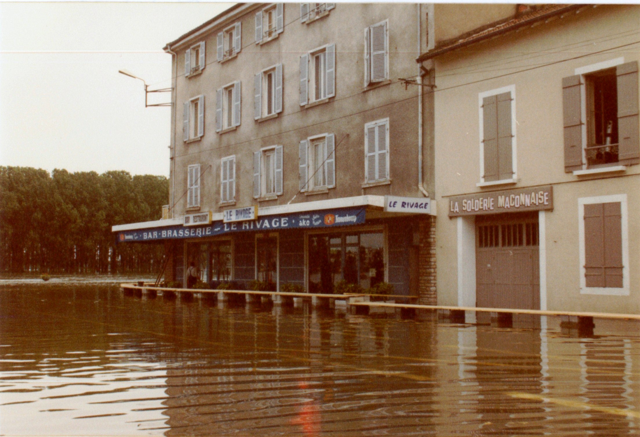 Crue de la Saône en 1983 à Mâcon