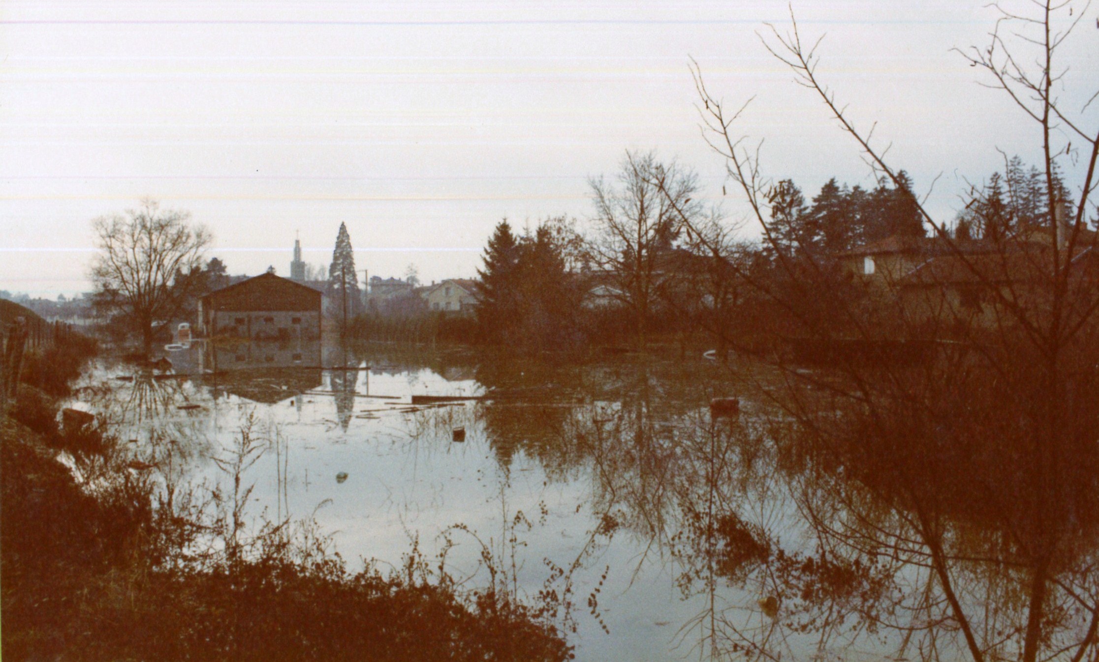 Crue de la Saône en 1981 à Anse