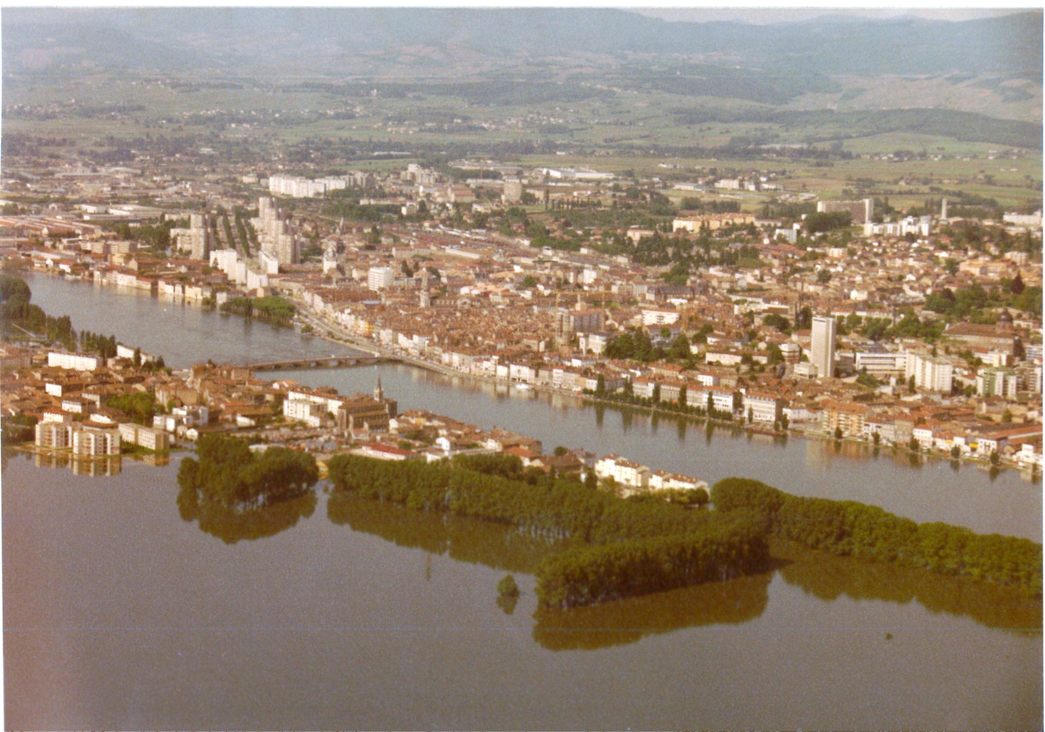 Crue de la Saône en 1983 à St Laurent-sur-Saône