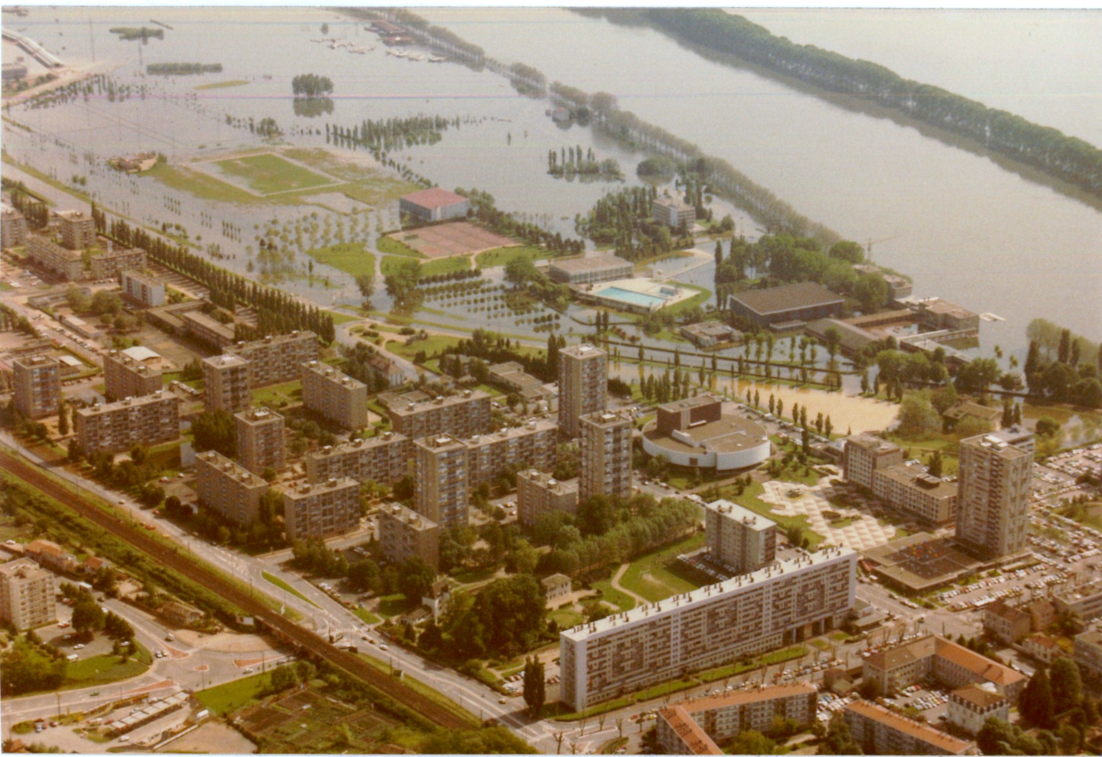 Crue de la Saône en 1983 à Mâcon