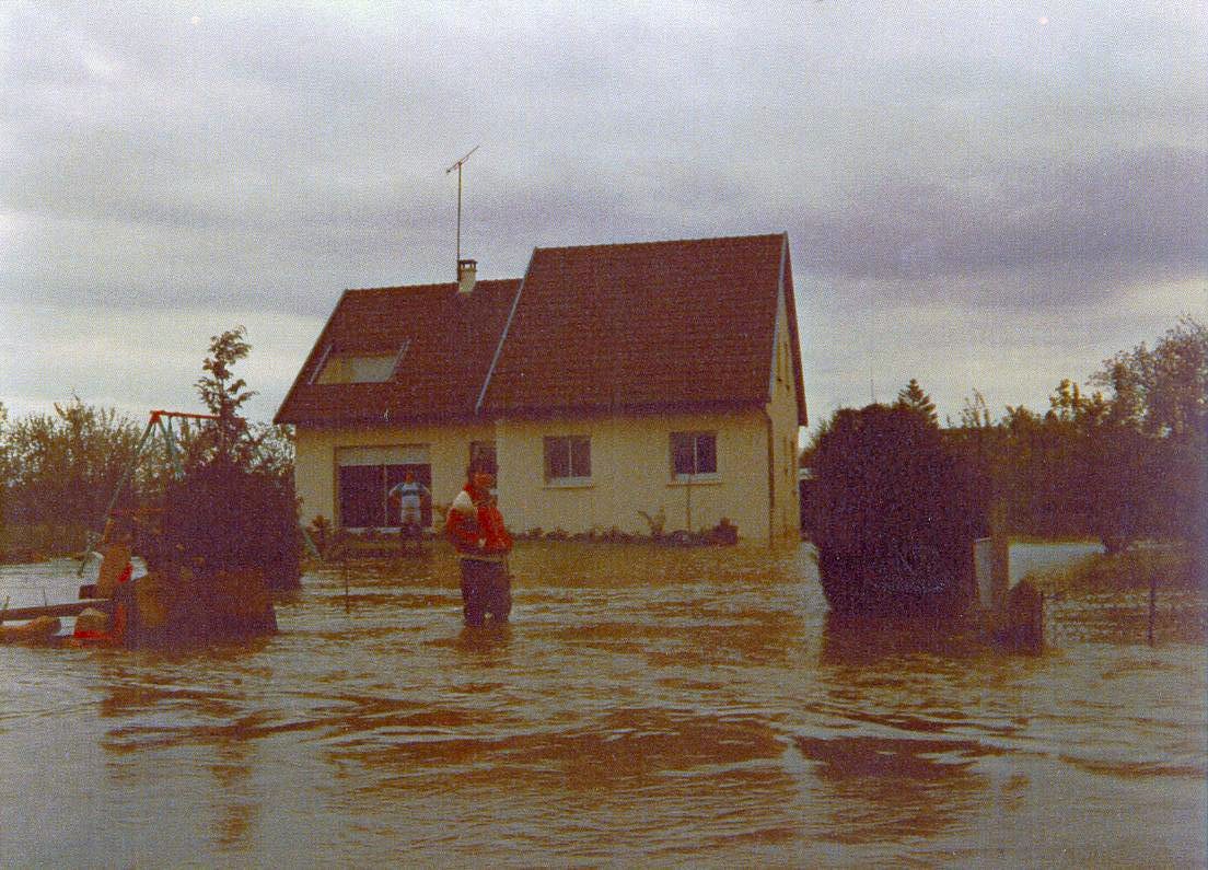 Crue de la Seille en 1985 à Louhans