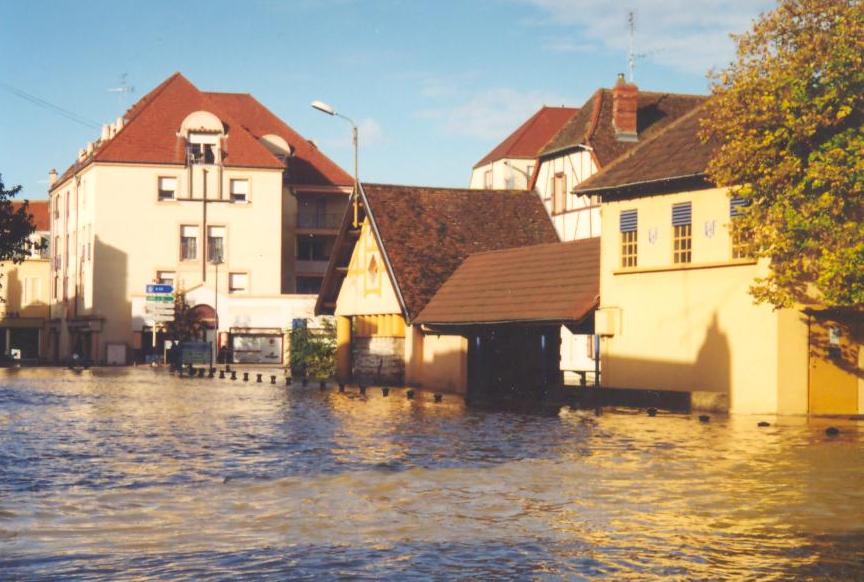 Crue de la Seille en octobre 1999 à Louhans