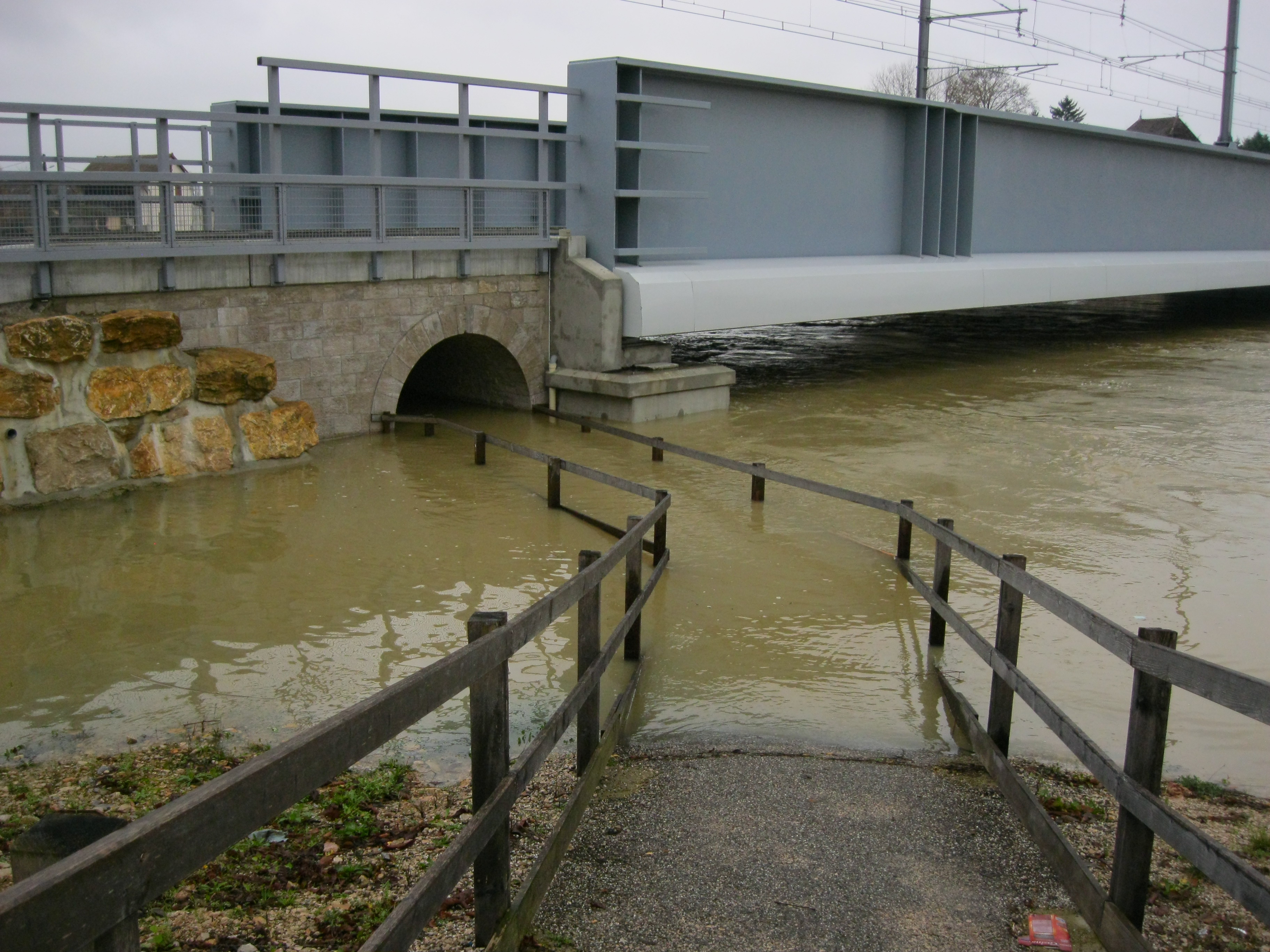 Crue de la Seille en 2012 à Louhans