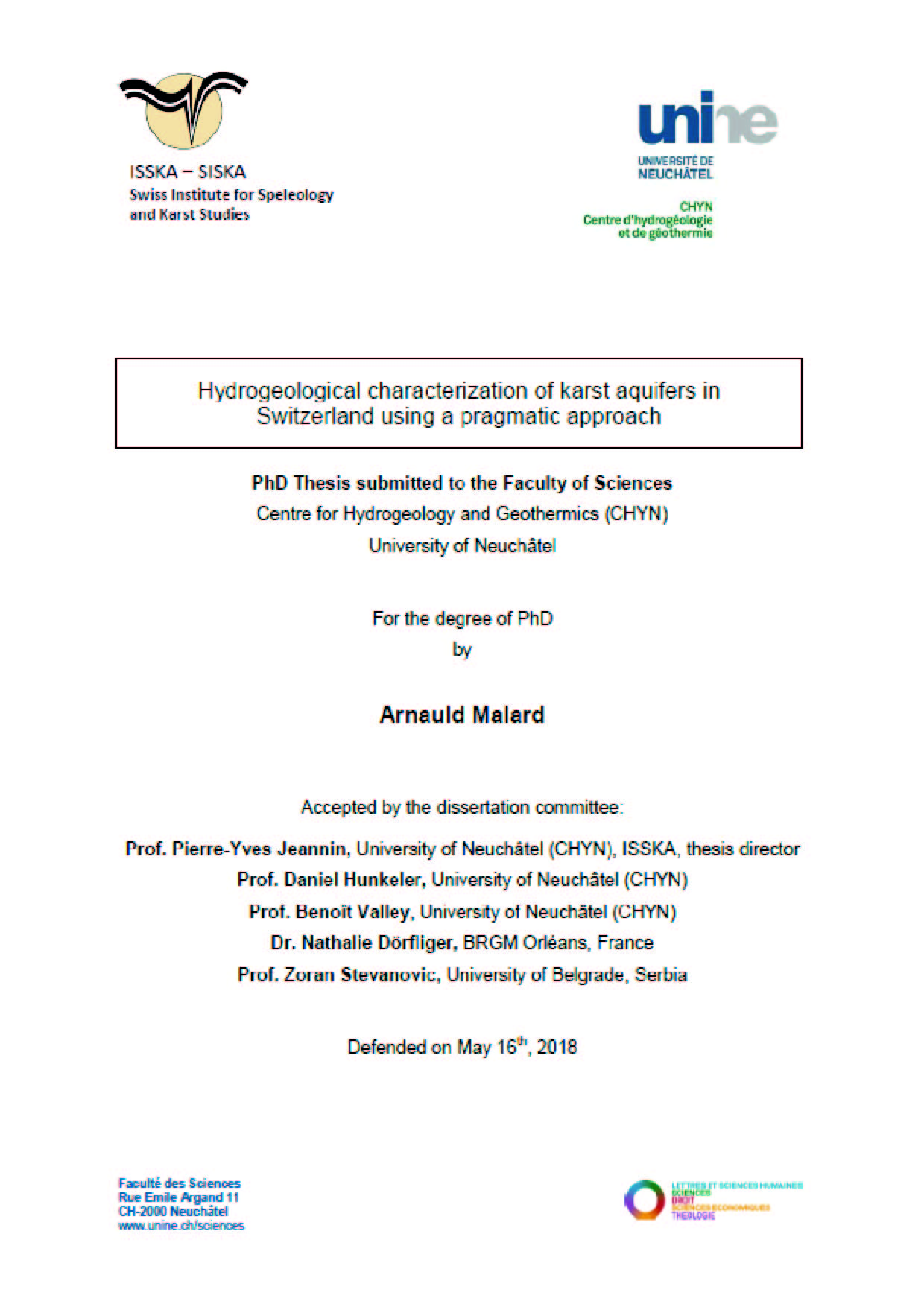 Thèse de doctorat : Université de Neuchâtel, 2018. 
Version non compressée, disponible ici : http://doc.rero.ch/record/324542?ln=fr